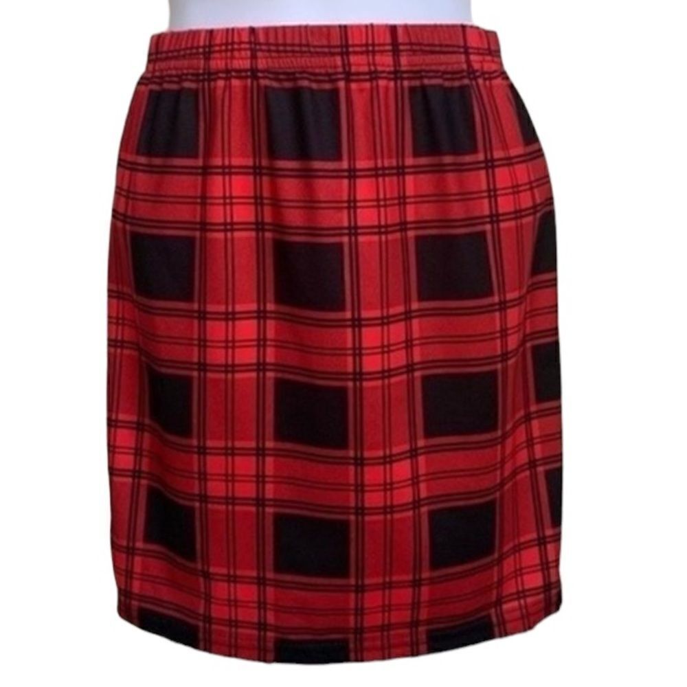 Shein kids plaid red skirt